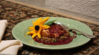 Grilled Copper River King Salmon with Brown Lentils